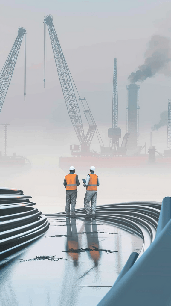 创意五一劳动节建筑工人劳动者朦胧蓝色灰色背景