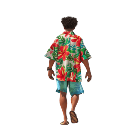 创意夏装男士热带旅游夏天海岛背影元素免抠图案