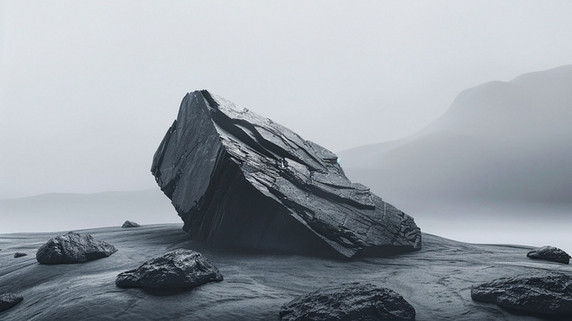 大海高级黑色灰色石头工业风电商展台山石素材背景
