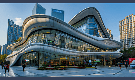 创意上海现代建筑商场大厦城市都市商务建筑风景