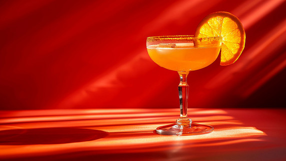 创意橙子果汁立体描绘摄影照片