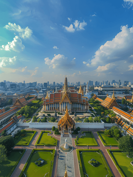 创意泰国曼谷大皇宫城市地标建筑