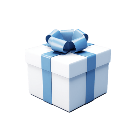 创意蓝色礼盒元素立体礼物免抠图案