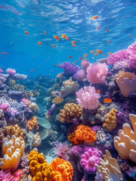海洋大海潜水夏天海底世界海洋生物珊瑚礁海葵摄影配图