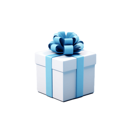 创意蓝色礼物礼盒元素立体免抠图案
