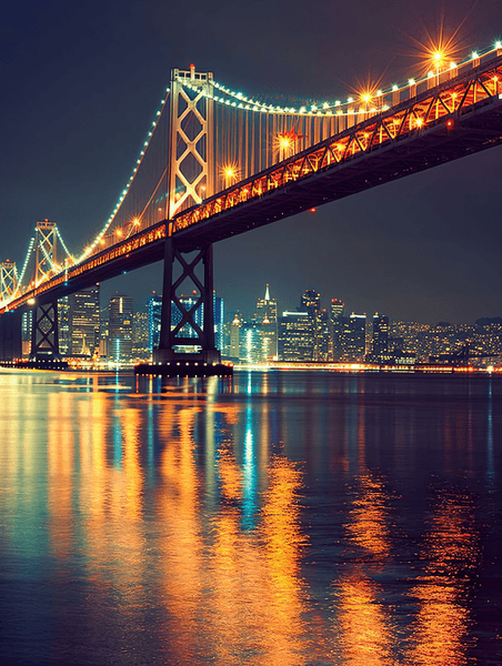 创意跨海大桥城市夜景城市都市建筑