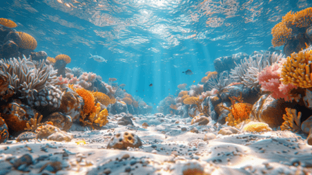 创意夏天海洋大海潜水海底世界海洋生物珊瑚礁海葵照片