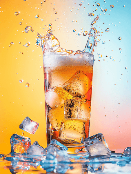 夏天可乐清凉创意夏日冰块啤酒冷饮摄影图