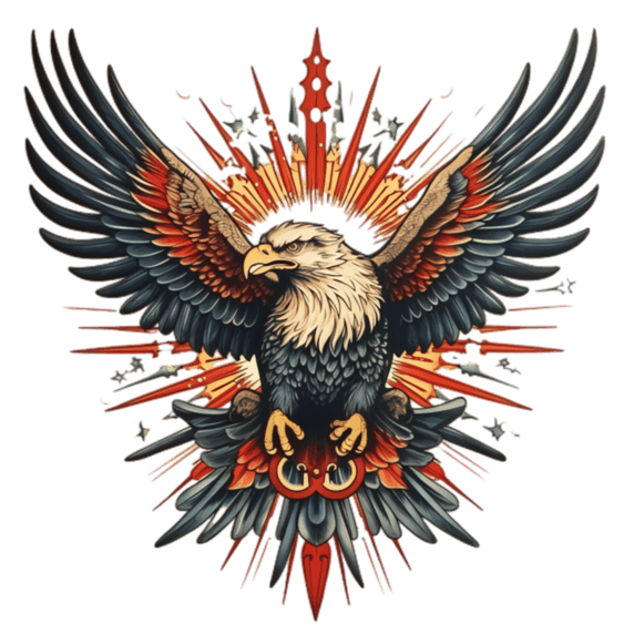 动物鸟类老鹰徽章元素免抠图案