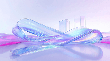 创意抽象几何流体蓝色紫色大气企业宣传商务流体玻璃背景63