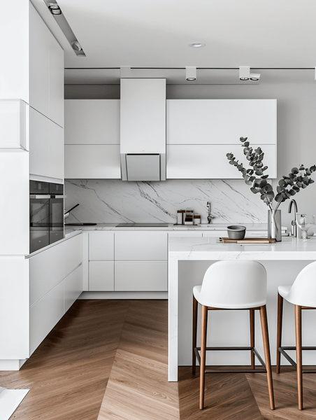 创意简约干净白色整洁明亮的厨房摄影15