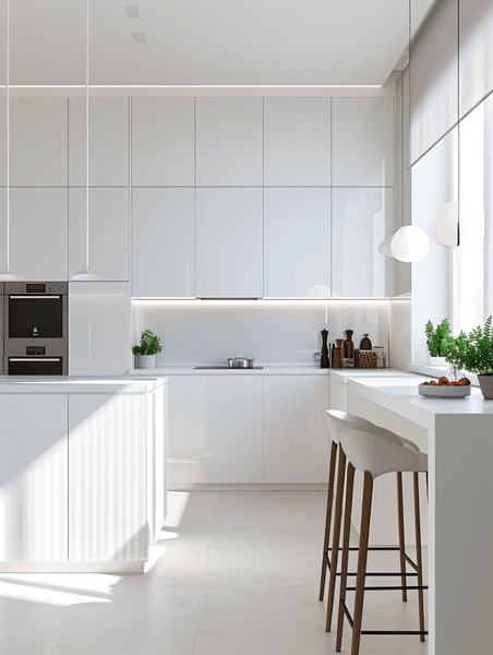 白色创意整洁明亮的厨房简约干净摄影13