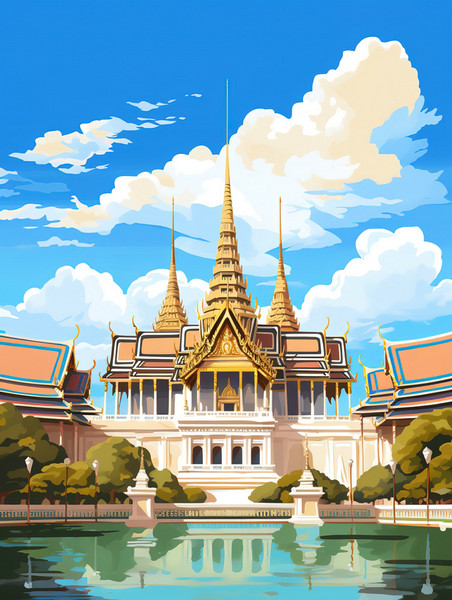 创意蓝天下的泰国大皇宫9泰姬陵