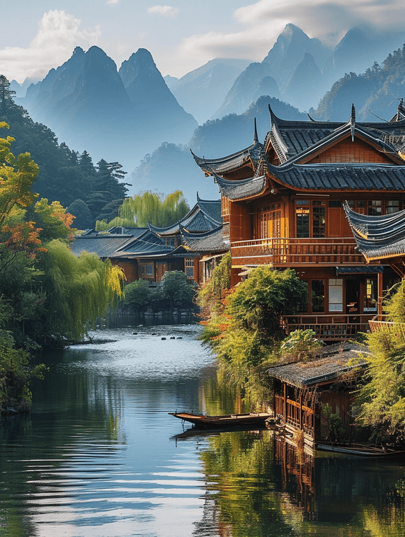 创意桂林丽江中国优雅美丽美丽的风景