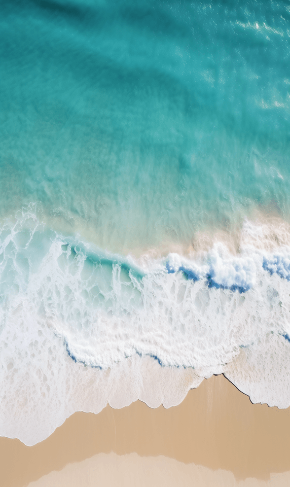 创意夏天夏季大海沙滩海水浪花写实简约背景