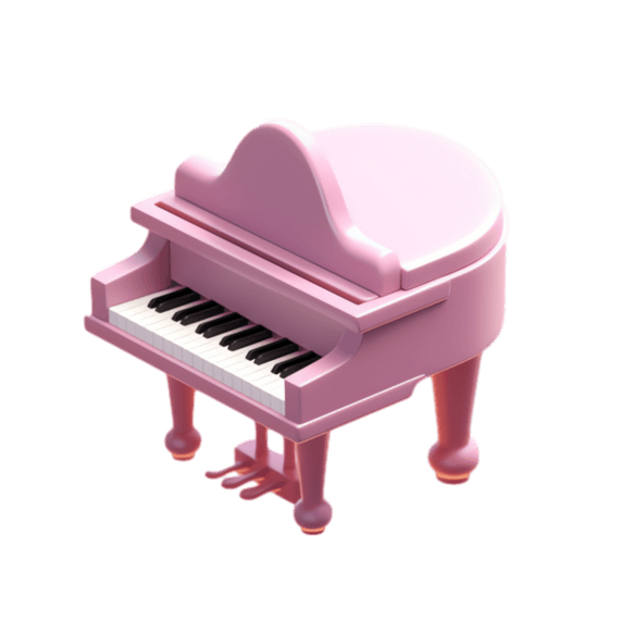 创意粉色钢琴元素乐器音乐免抠图案