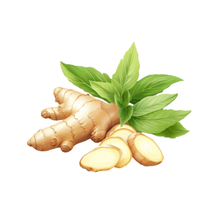 创意生姜中药植物食品调料元素免抠图案