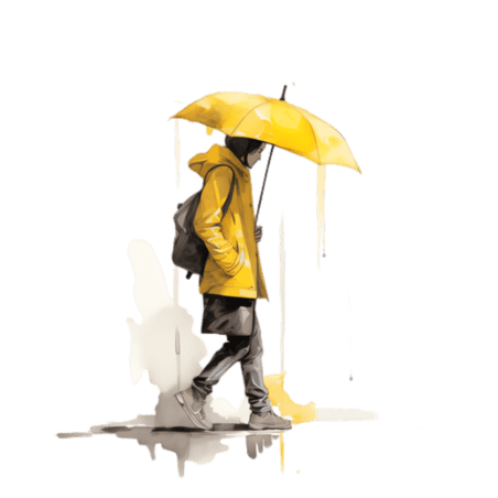 创意雨伞雨衣元素谷雨下雨天打伞撑伞免抠图案