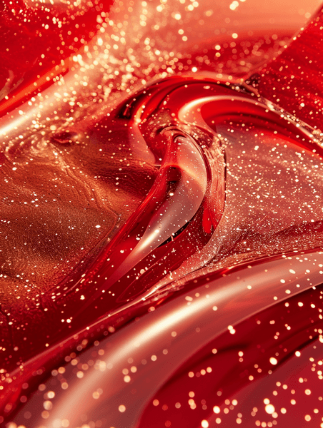 创意红色红金色渐变化妆品油彩流线纹理背景