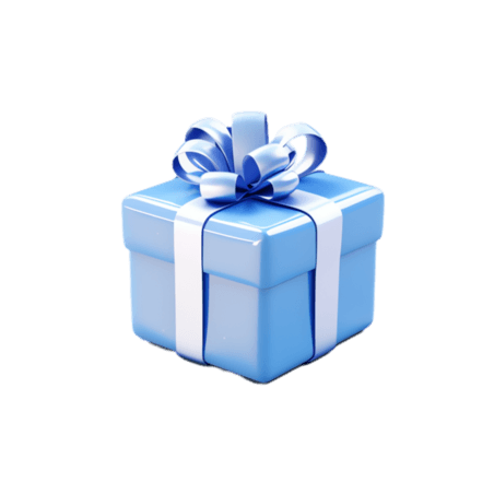 蓝色礼盒元素礼物立体免抠图案