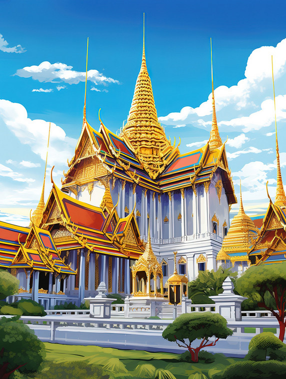 创意蓝天下的泰国大皇宫16泰姬陵