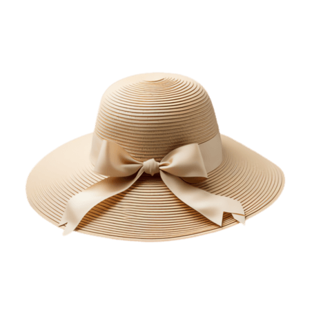 夏天夏季草帽防晒简约帽子元素免抠图案