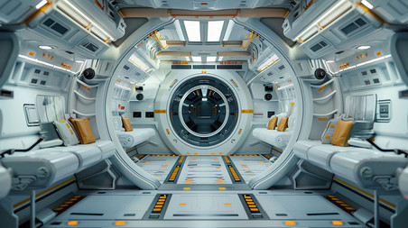 创意舱内科技科幻宇宙空间站素材背景