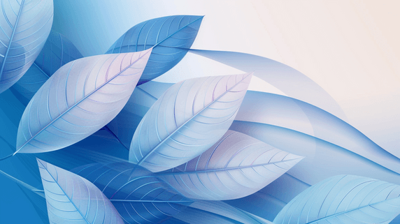 创意清新蓝色树叶纹理风格的商务背景