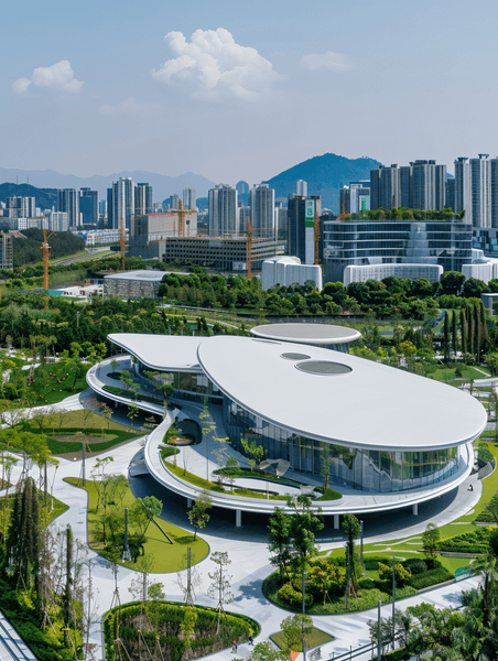 创意深圳人才公园全景城市都市商务建筑风景