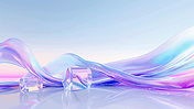 紫色大气企业宣传商务流体玻璃抽象几何流体背景64