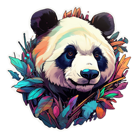 创意熊猫动物元素免抠图案