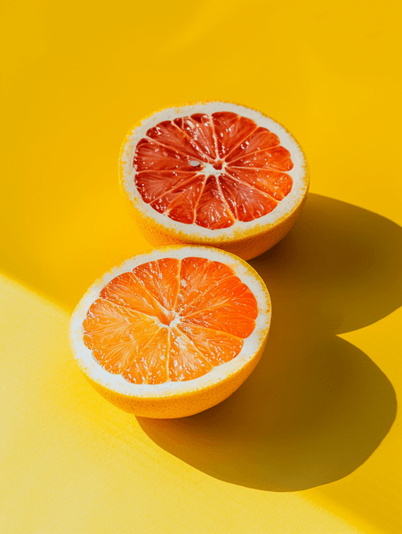 创意西柚水果平铺黄色橙色西柚摄影图