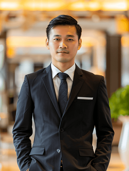 创意亚洲人酒店经理肖像西装人物售楼处销售