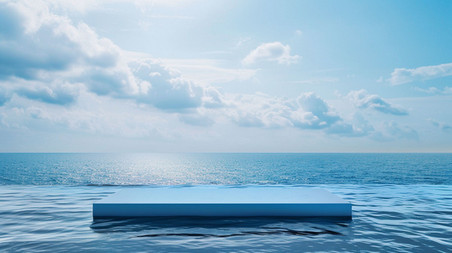 夏天夏季大海海面电商展台水面漂浮合成创意素材背景