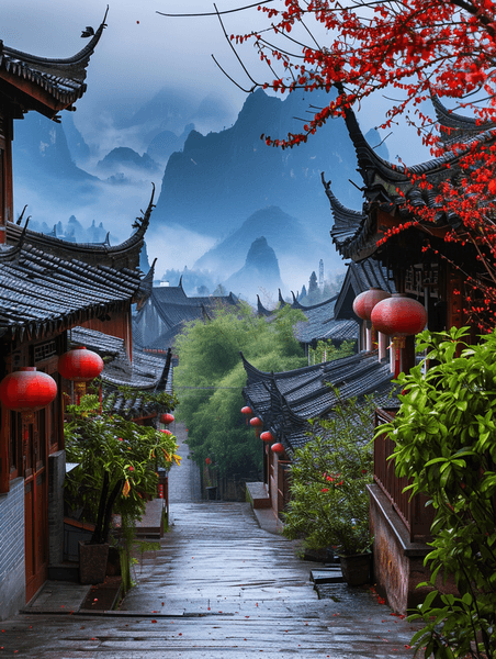 创意桂林丽江美丽的风景中国优雅美丽