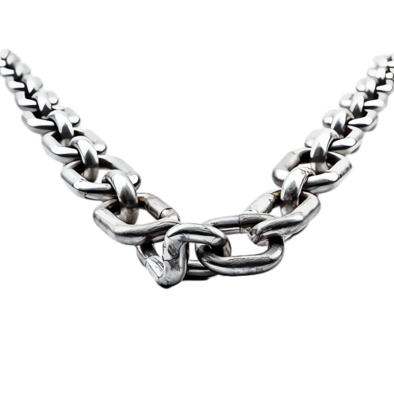 创意银色铁链工业锁链元素立体免抠图案