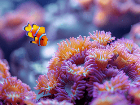 小丑鱼热带鱼夏天海底世界海洋生物摄影图