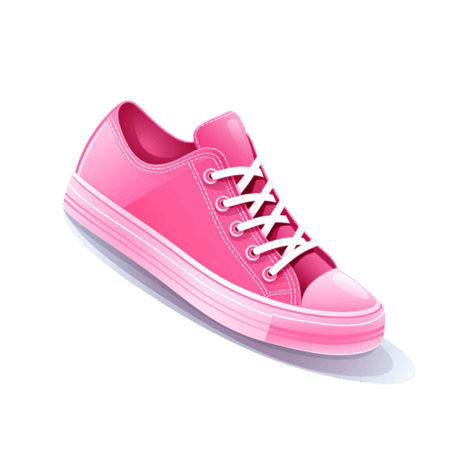 创意粉色鞋子元素帆布鞋免抠图案
