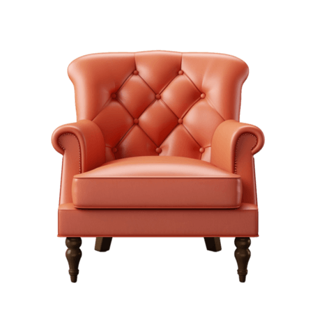 创意真皮沙发元素粉色家具椅子立体免抠图案