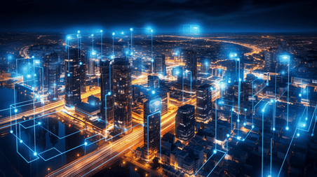 创意智慧城市和通信网络商务办公数据科技信息技术虚拟