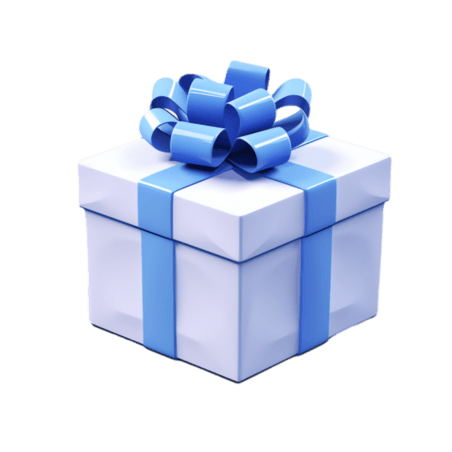 创意蓝色礼盒礼物元素立体免抠图案