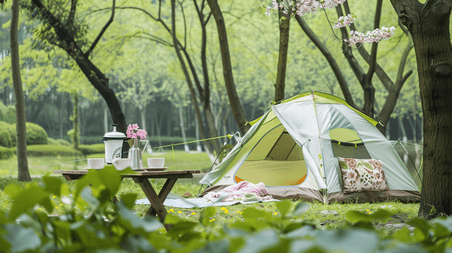 创意露营春天度假亲子旅游春季郊游帐篷摄影6