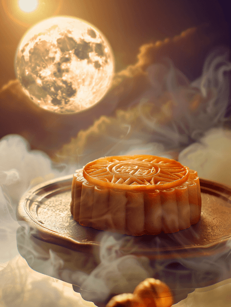 创意月饼中秋节节日美食满月餐饮美食