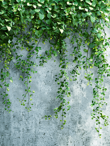 夏天夏季清新植物树叶绿色背景墙摄影图