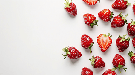 平铺农作物果实新鲜美味的水果草莓40