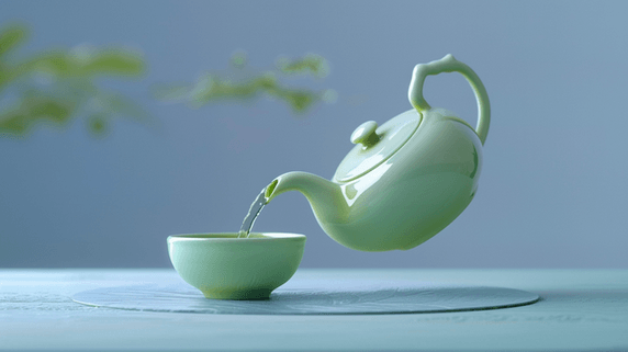优雅中国风茶叶喝茶中式创意茶具茶叶品茗合成创意素材背景