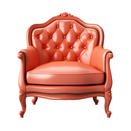 粉色家具椅子创意真皮沙发元素立体免抠图案