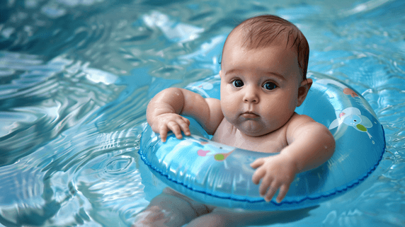 创意戴着游泳圈的婴儿摄影11