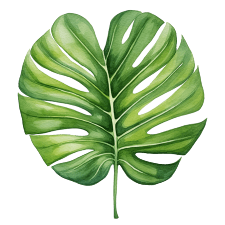 创意绿色树叶元素叶子夏季夏天热带植物免抠图案