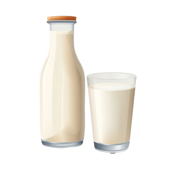 创意牛奶艺术玻璃瓶元素立体免扣图案